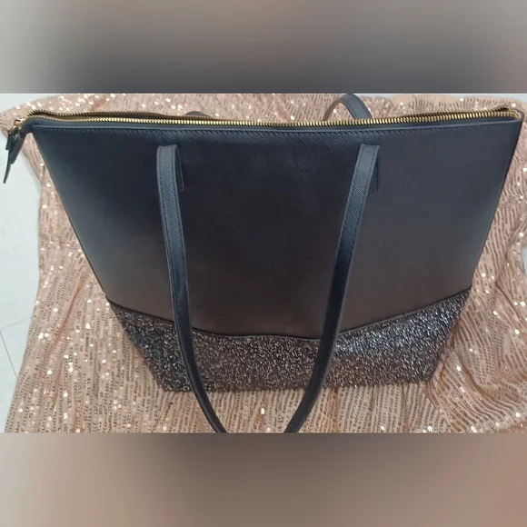 Kate Spade Black Glitter Tote Bag - Picture 3 of 3